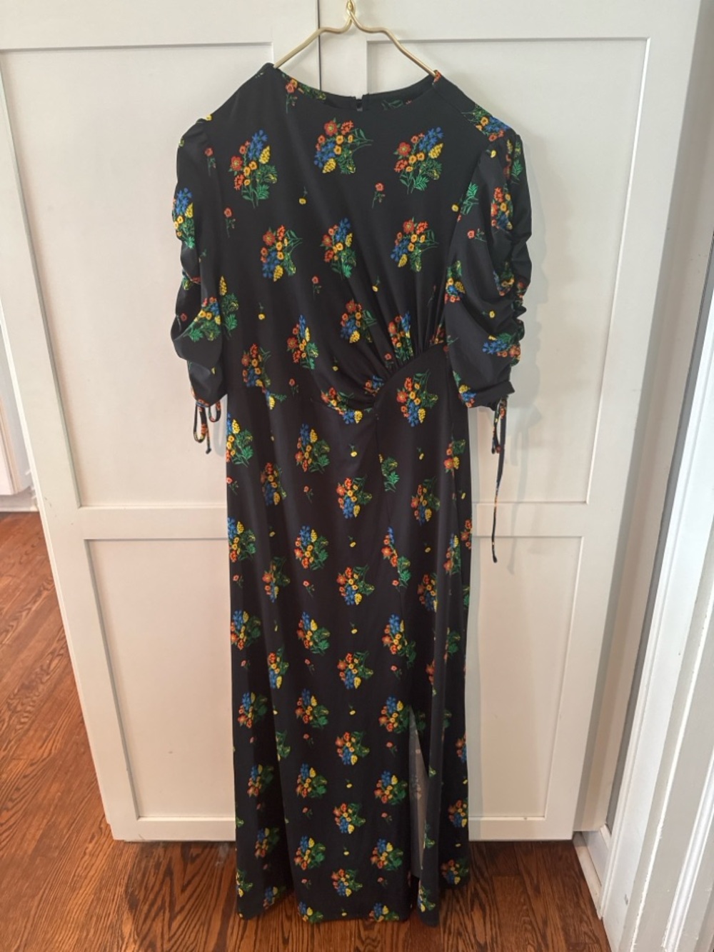 ASOS Black Maxi Dress with Multicolor Floral Print